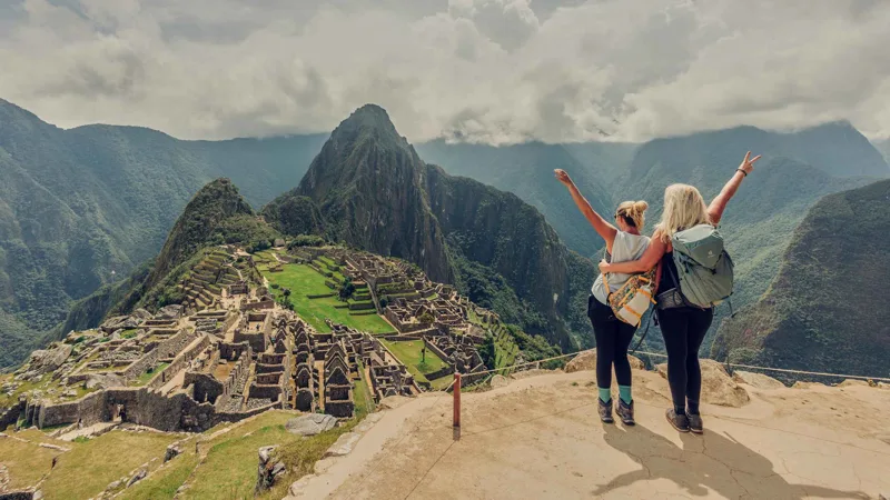 Stone-paved Classic Inca Trail through cloud forest on a small-group Inca Trail tour to Machu Picchu, Cusco, Peru